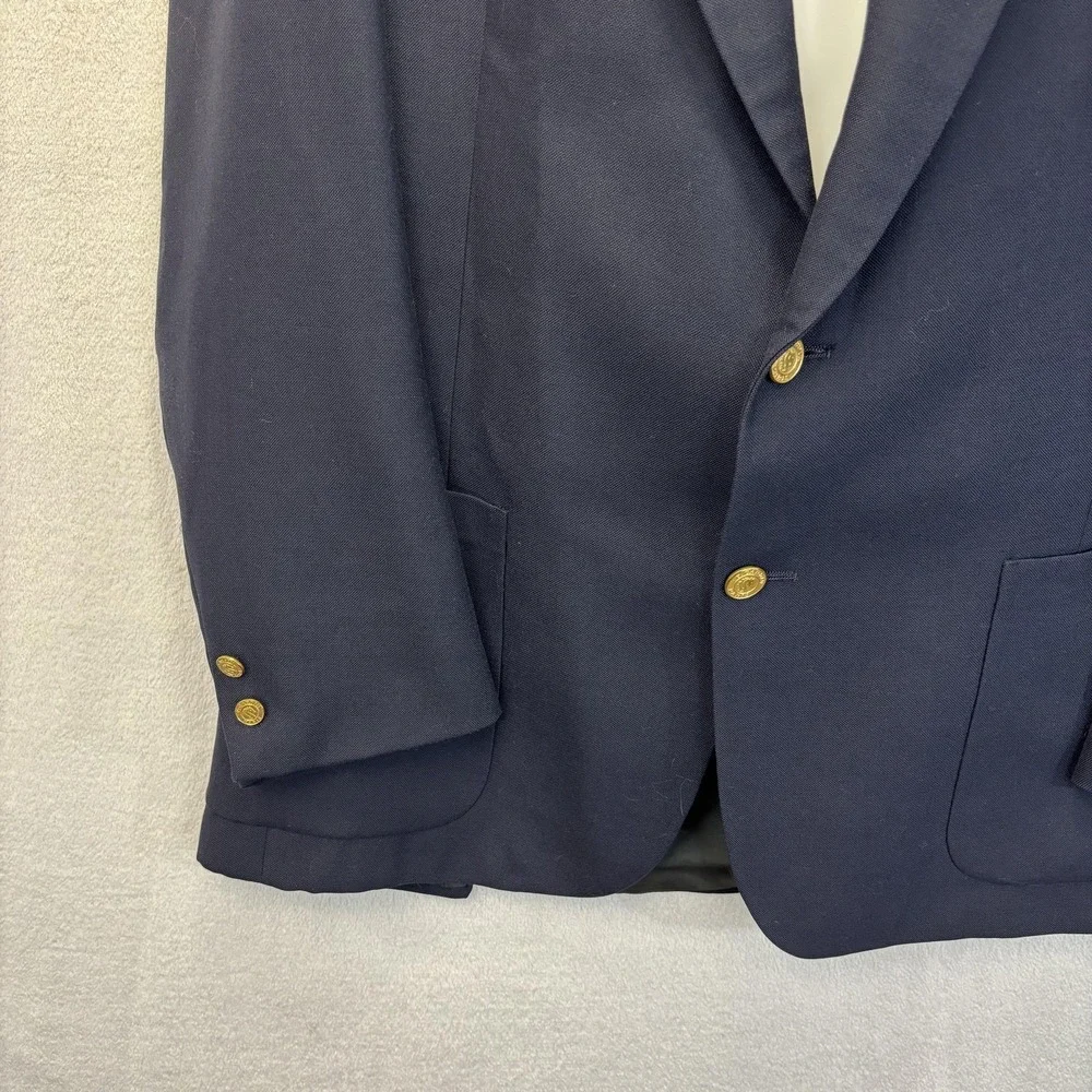 Vintage Pierre Cardin Blazer Mens 40 Navy Blue Gold Button Old Money‎ Preppy